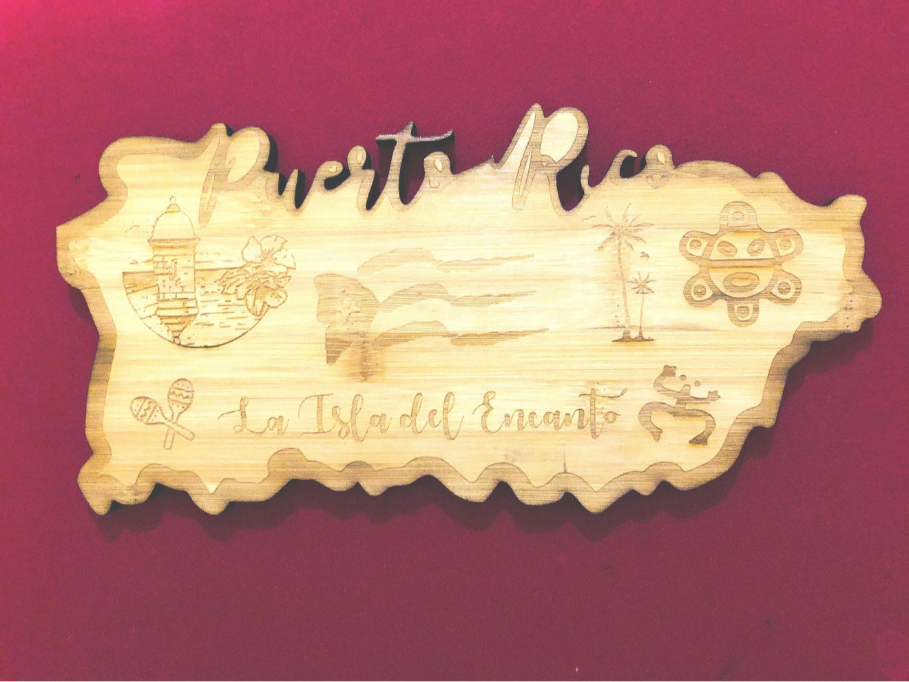Puerto Rico Shaped Cutting Board
