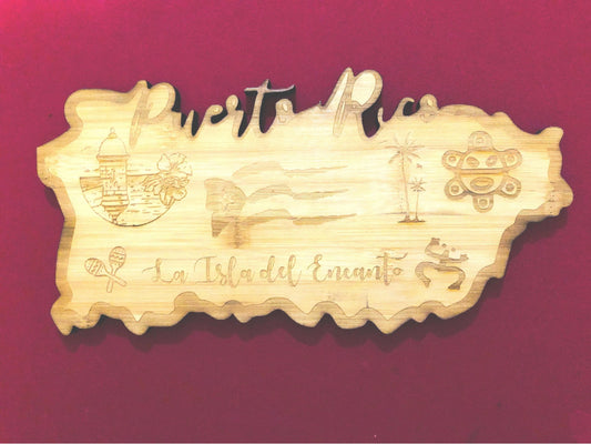 Puerto Rico Shaped Cutting Board