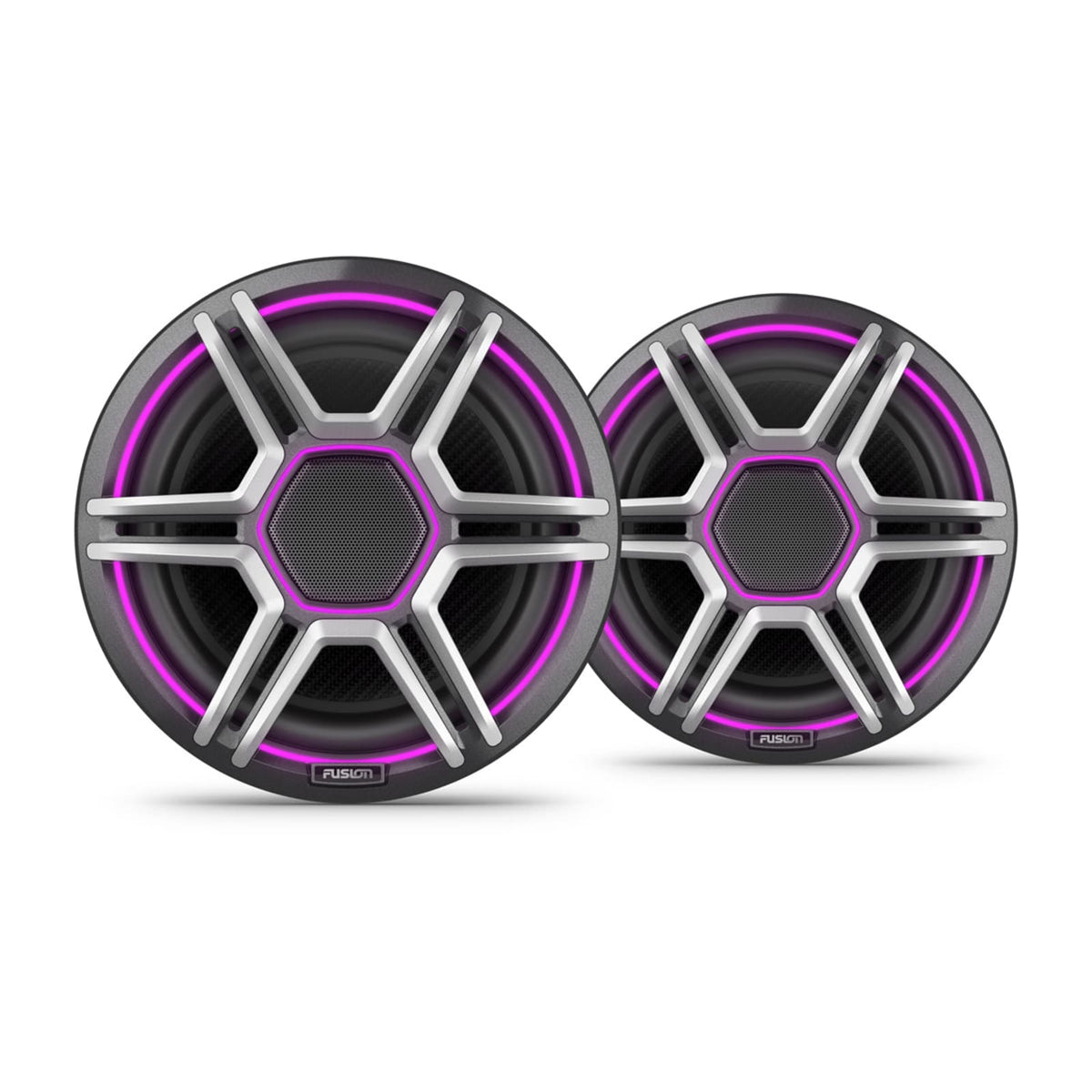 Fusion Apollo 8.8 inch LED marine speakers with Sports Gray grilles