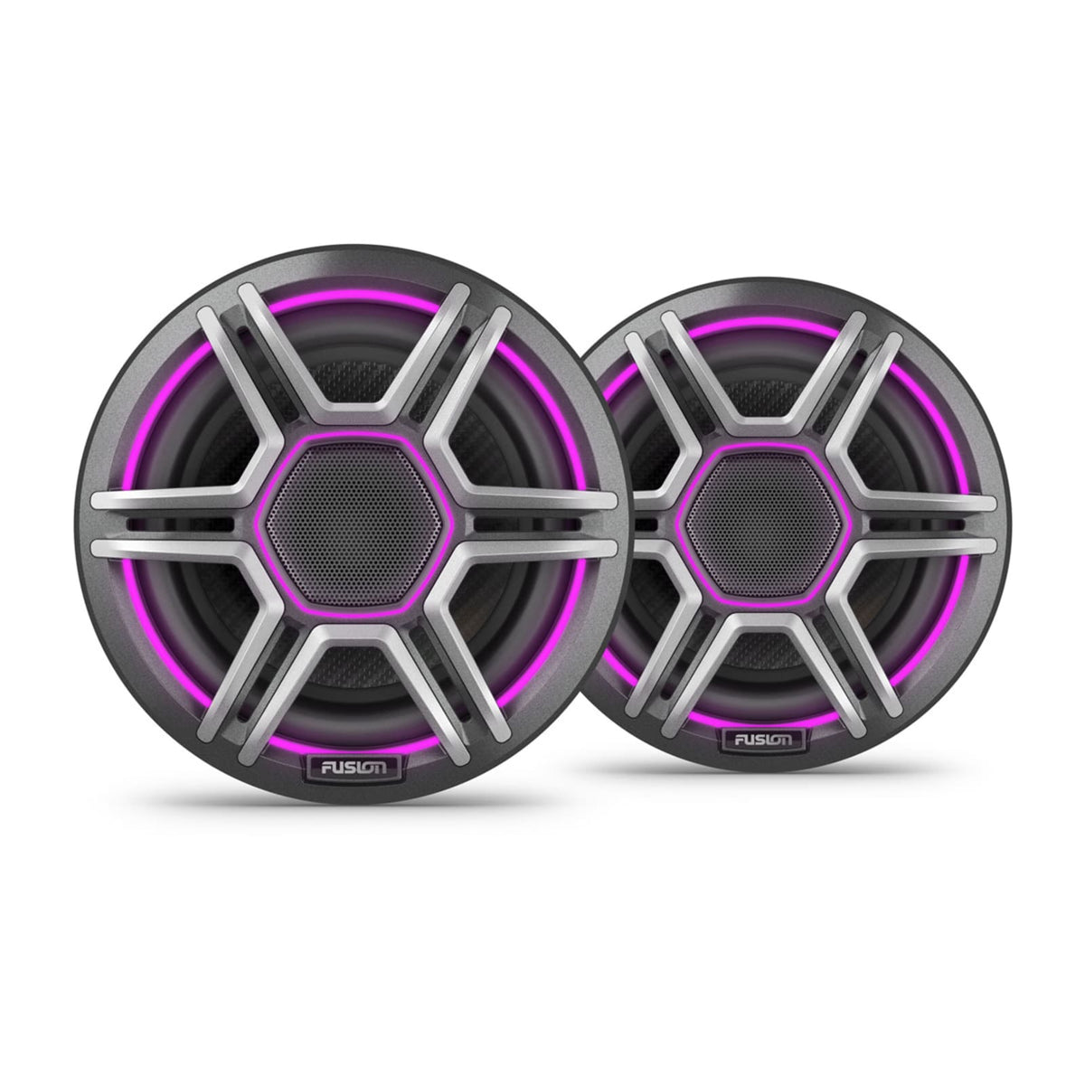 Fusion Apollo 6.5 inch LED marine speakers with Sports Gray grilles
