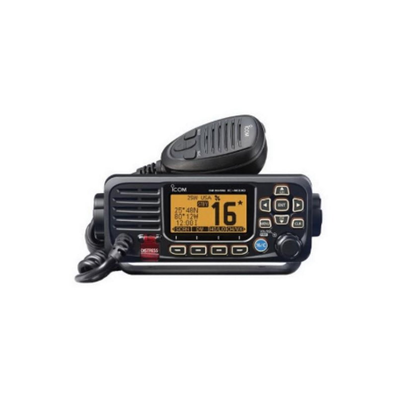 Icom M330G black compact marine VHF radio with GPS