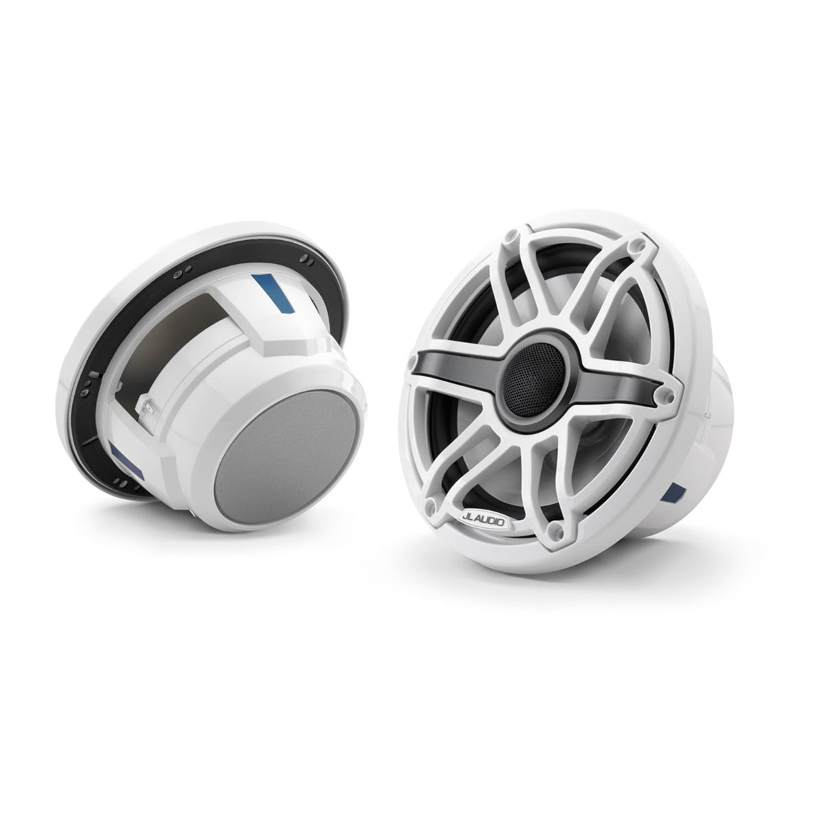 JL Audio M6 7.7 inch Marine Speakers with Gloss White Sport Grilles