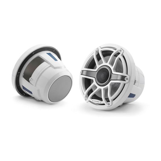 JL Audio M6 8.8 inch Marine Speakers with Gloss White Sport Grilles