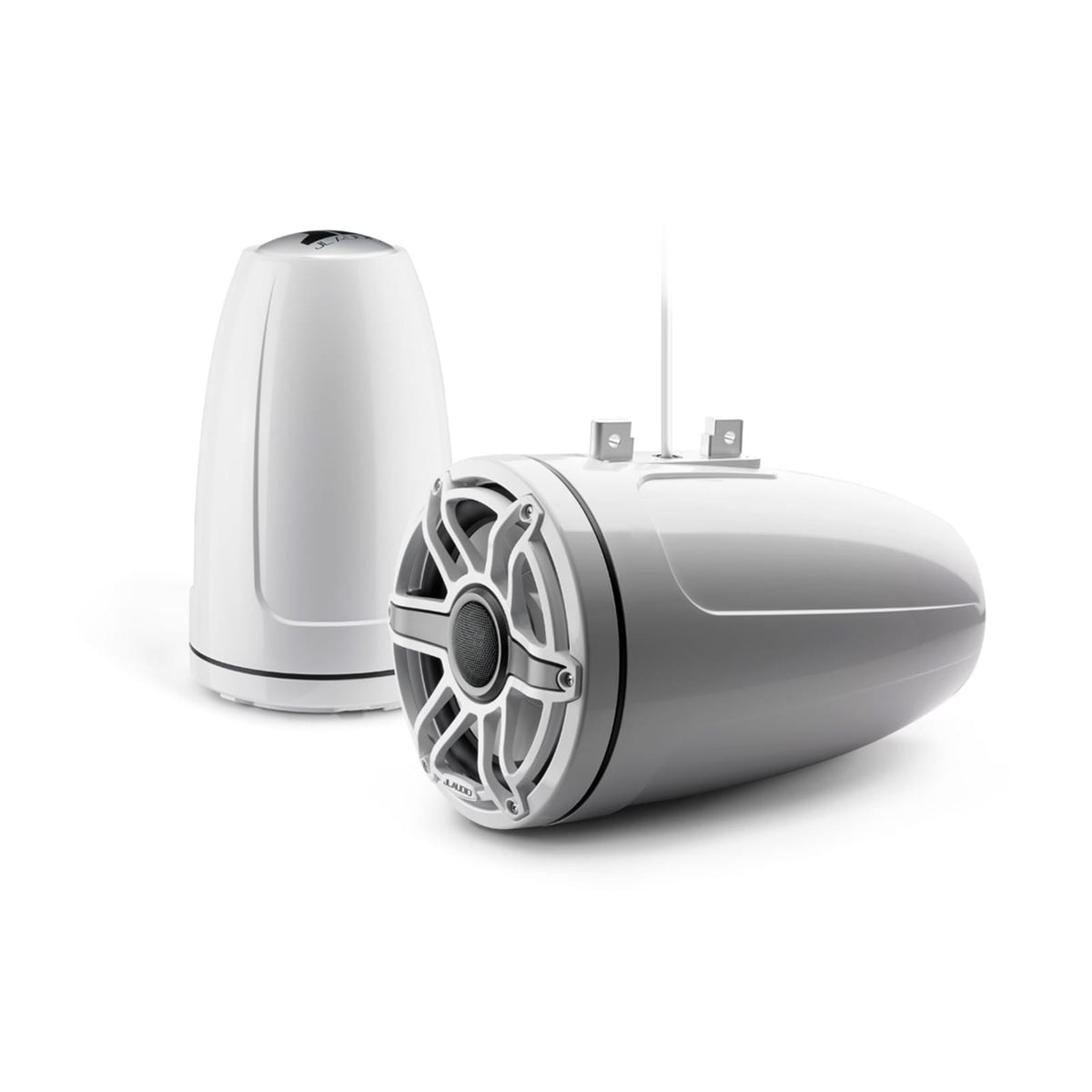 JL Audio M6 8.8 inch Enclosed Marine Tower Speakers with Gloss White Sport Grilles