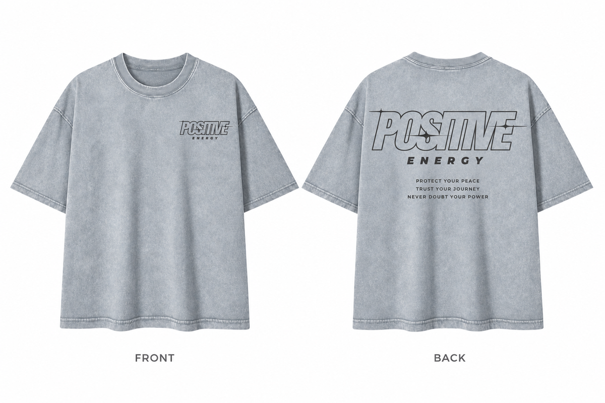 Positive Energy RT0076 in Light Gray — printed front and back mockup