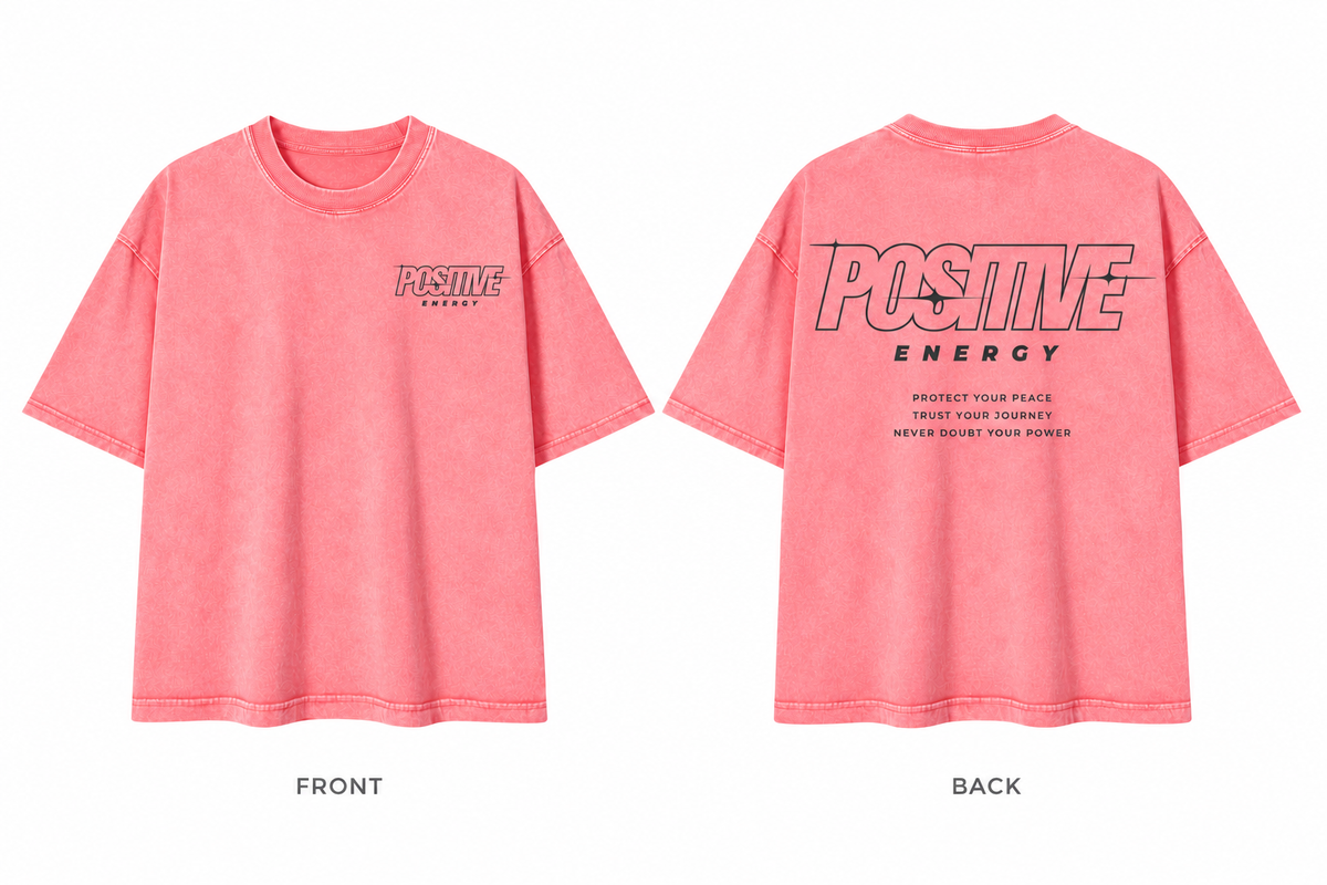 Positive Energy RT0076 in Pink — printed front and back mockup