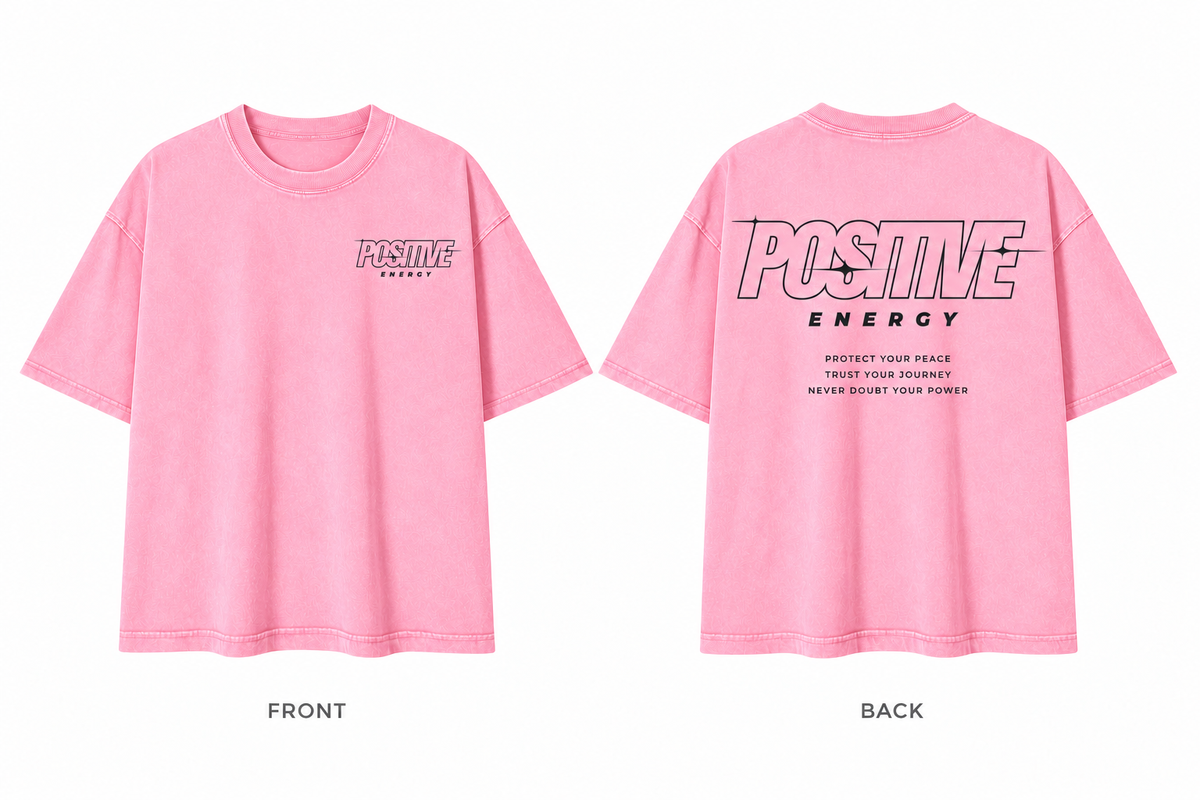 Positive Energy RT0076 in Rose Pink — printed front and back mockup
