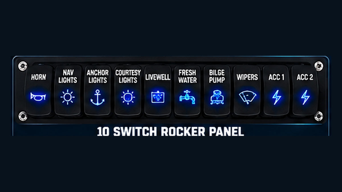10-Switch Custom Marine Rocker Switch Panel
