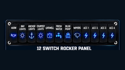 12-Switch Custom Marine Rocker Switch Panel
