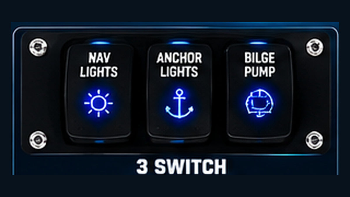 3-Switch Custom Marine Rocker Switch Panel