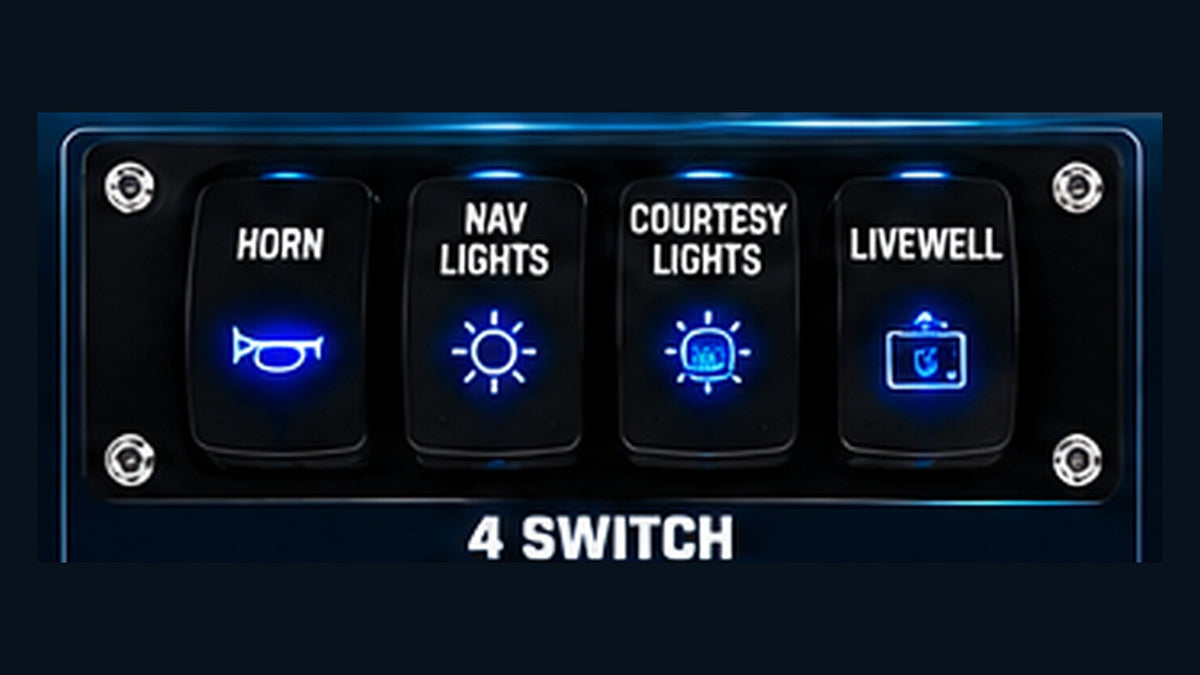 4-Switch Custom Marine Rocker Switch Panel