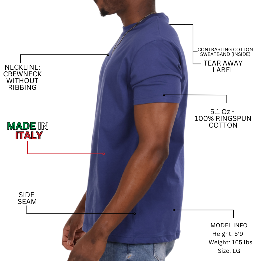 Stella's Royal Design Premium Italian Regular Fit blue shirt - 5.1 oz 100% ringspun cotton