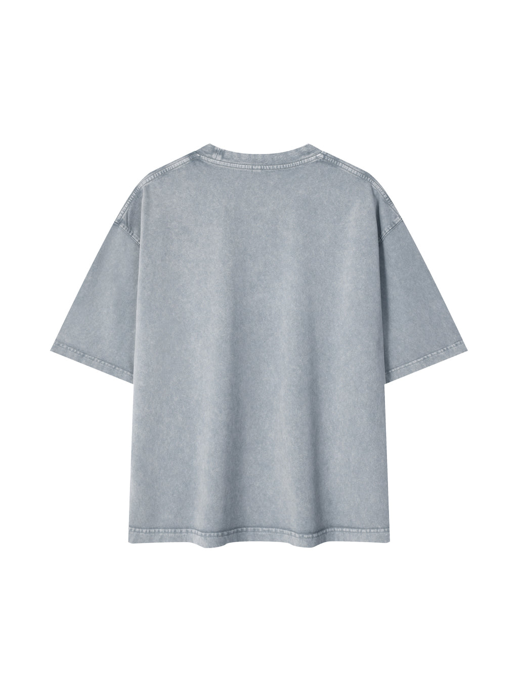 Back view of the blank Mineral Wash Boxy Cotton T-Shirt; your artwork is added for your order