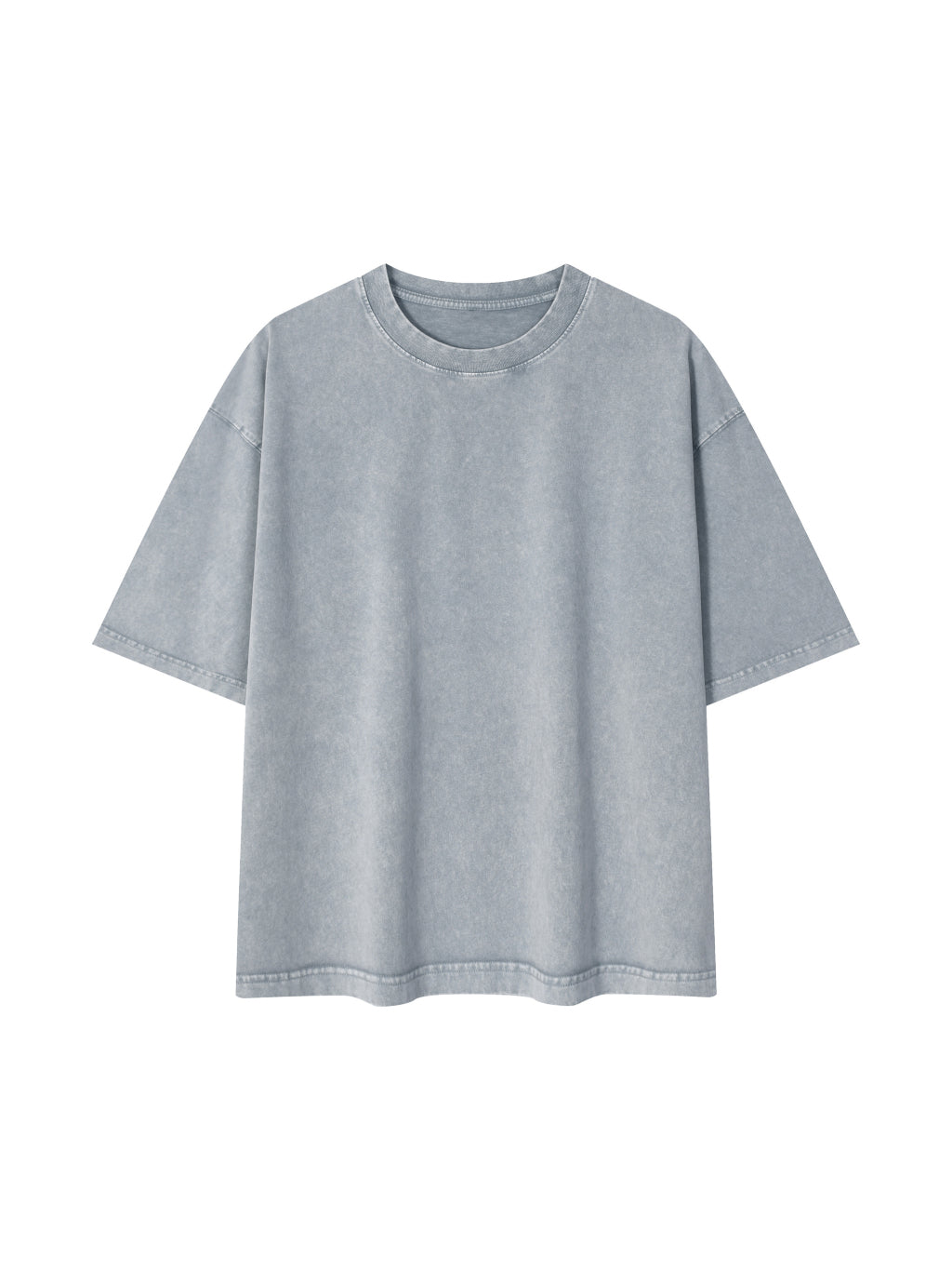 Front view of the blank Mineral Wash Boxy Cotton T-Shirt; your artwork is added for your order