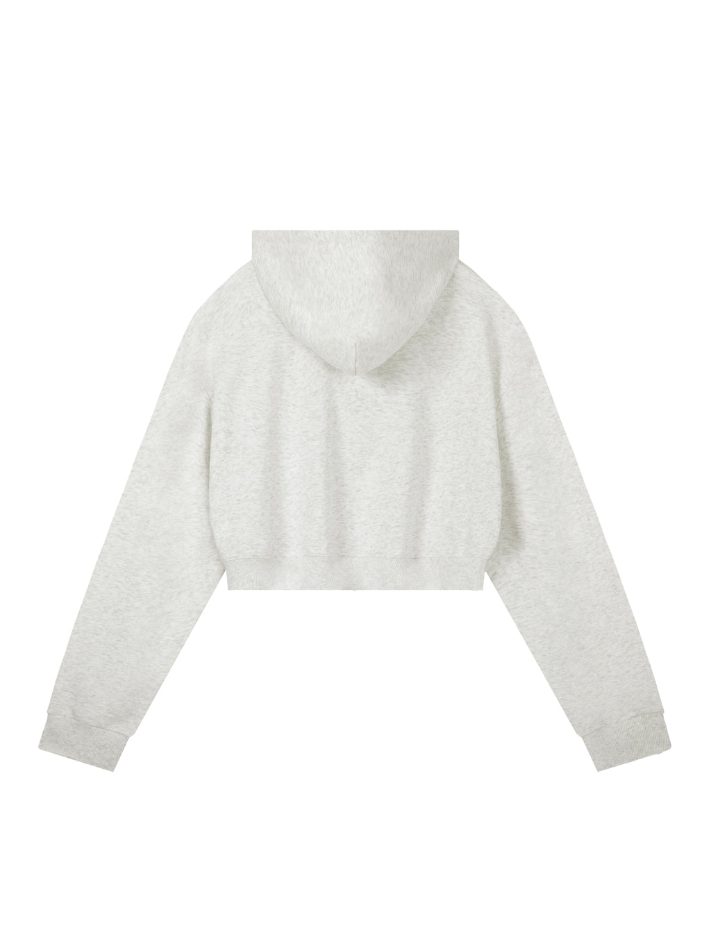 Back view of the blank Essential Cropped Zip-Up Hoodie; your artwork is added for your order