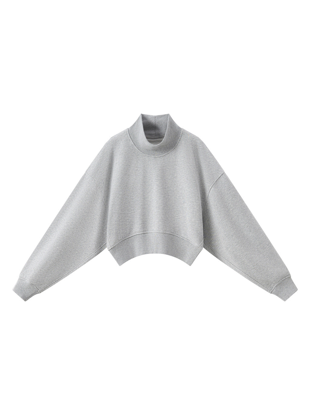 Front view of the blank Women's Crop Mock Neck Sweatshirt; your artwork is added for your order