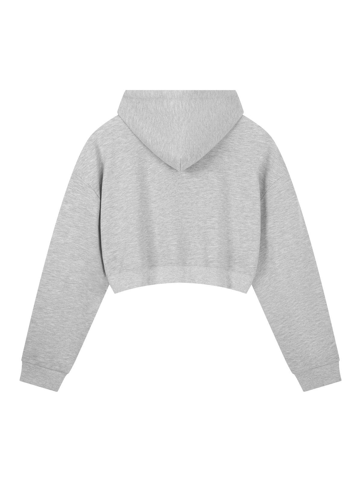 Back view of the blank Essential Cropped Hoodie; your artwork is added for your order